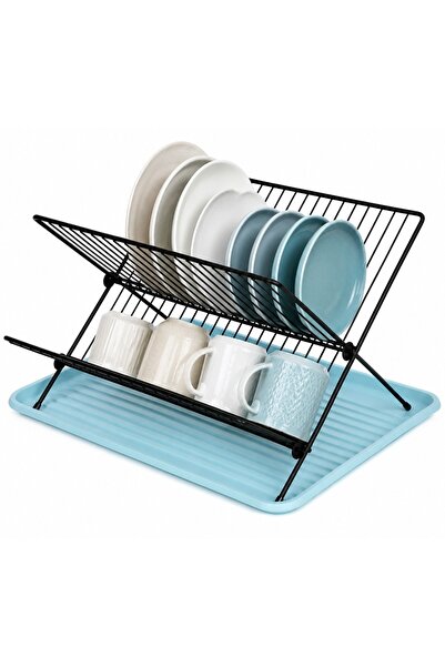 PUFO Metal support Puf kitchen rack for drying dishes with drip tray, 43 x 32 cm