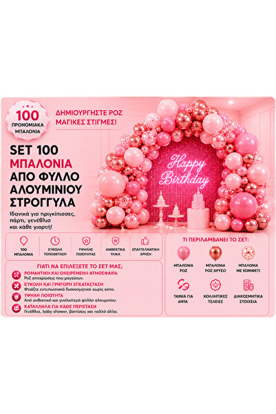 OEM ΣΕΤ 100 ΣΤΡΟΓΓΥΛΕΣ ΜΠΑΛΟΝΙΑ ΑΠΟ ΦΥΛΛΟ ΑΛΟΥΜΙΝΙΟΥ (GR-V10)