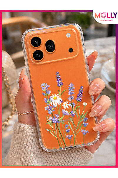 Molly HONOR 600 PRO İçin Lavanta Bahçesi Desenli Şeffaf Silikon Kılıf