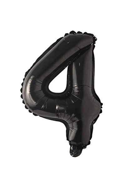 Balonsan 40" Black -4- Age Number Foil Balloon 100 cm