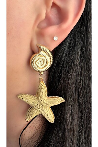 Store Diva Charm Sea Shell Straw Women's Earrings