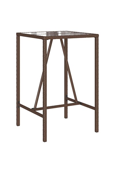 vidaxl Outdoor bar table, brown, 70x70x110 cm, polyrattan