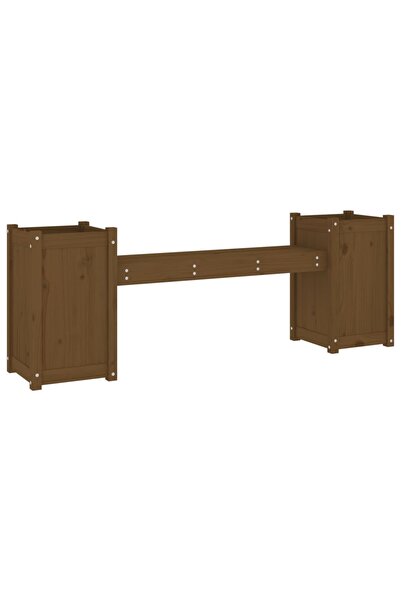 vidaxl Bench with planters, honey brown, 180x36x63cm, solid pine wood