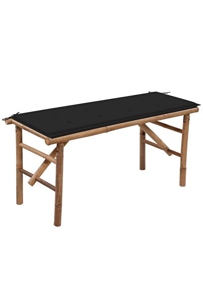 vidaxl Bancă de grădină pliabilă cu pernă, 118 cm, bambus