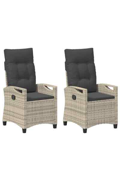 vidaxl Scaun pentru Grădină 2 pcs Gri deschis și gri închis