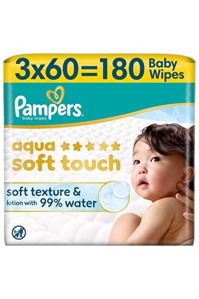 Pampers Μωρομάντηλα Aqua Soft Touch - 99% νερό - 4 χρώματα