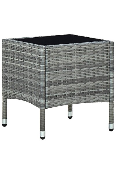 vidaxl Garden table, grey, 40x40x45 cm, polyrattan