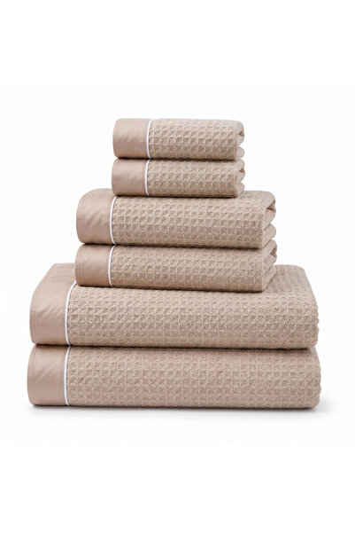 Donetella Pack of 6 Waffle Towel Set – 310 GSM Microfiber, Soft, Absorbent & ...