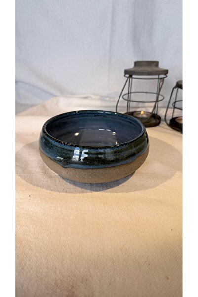 El Yapımı Seramik Bowl Kase – Mavi Yeşil Doğal Sır Geçişli, Stoneware, Çift Fırın, Bulaşık Makinesi & Mikrodalga Uyumlu
