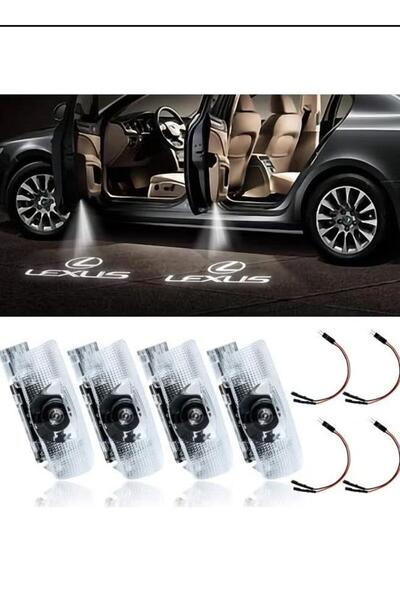Geneic 4 قطع من أضواء LED لعرض شعار السيارة على الباب لسيارات لكزس RX/ES/LS/L...