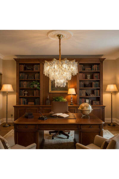 Alessandro DESIGN VETRA Nobile Κρυστάλλινος Πολυέλαιος 6xΕ14, Δ40 εκ., Χρυσό,...