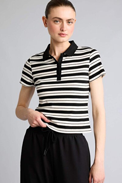 DeFacto Slim Fit Sportsman Ribbed Camisole Short Sleeve Polo T-Shirt I0030Ax26Sm
