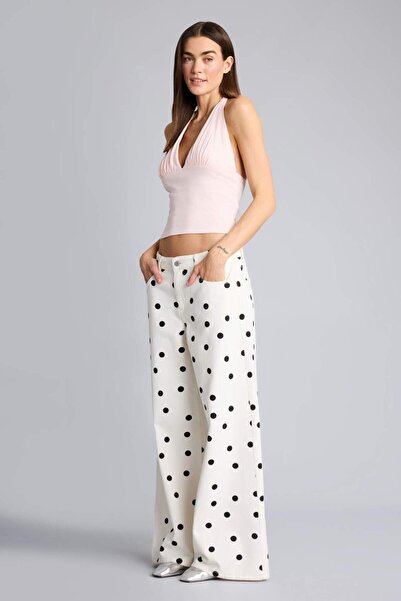 DeFacto Afra X Baggy Fit Regular Waist Gabardine Trousers with Pockets H1890A...