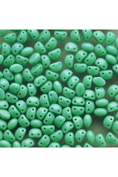 OEM Pack of 100 Oval Candy Glass Beads 6x4 mm - Opaque Green Turquoise