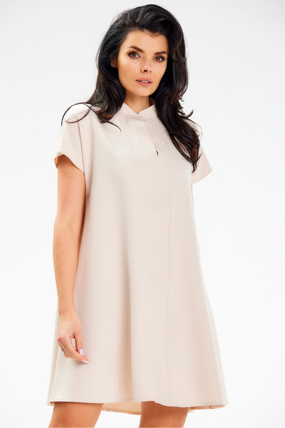 Awama Rochie dama awama, poliester, A635 - Bej -, S-M INTL