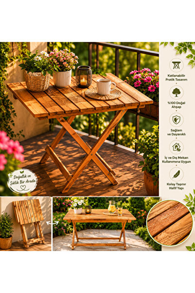 kamar Bahçe Balkon Teras Piknik Katlanır Masa