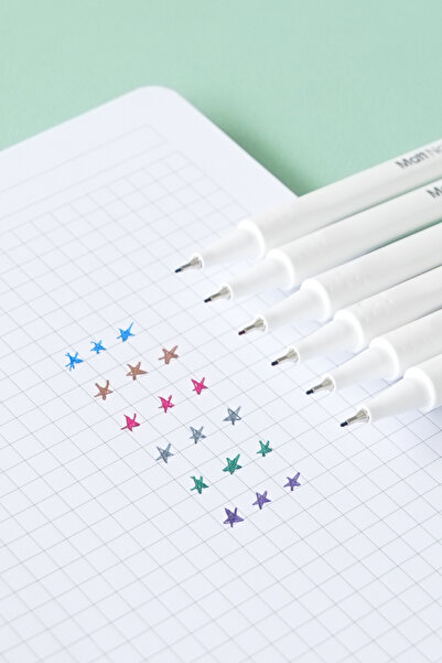 Matt Notebook 6 Renk Fineliner 0.4 mm Yazı ve Çizim Kalem Seti