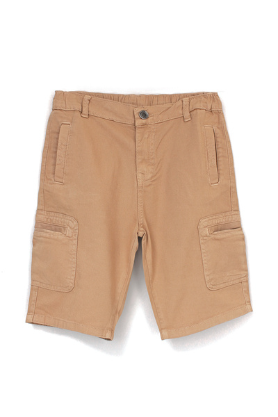 DobaKids Pantaloni subțiri din gabardină pentru băieți, tip cargo, Capri, Fle...