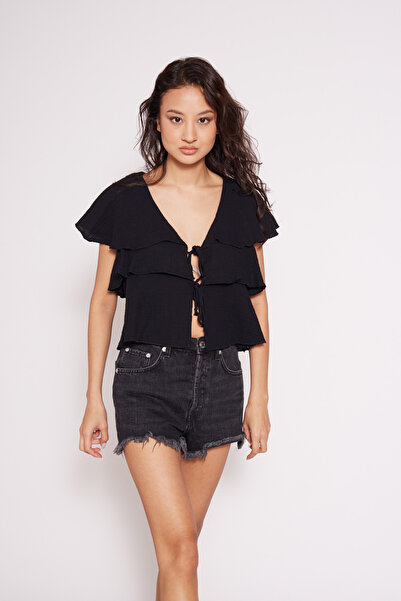 Nisan Firfirli Peleri̇n Top Black