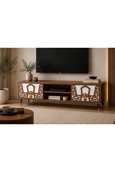 N.zone طاولة تلفاز فاخرة بتصميم كلاسيكي عصري | المقاس 160×35×44 سم تضيف لمسة ...