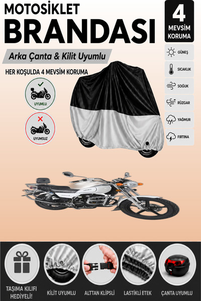 Cemku Double Black Top - Gray Bottom, Rear Bag Compatible Arora Ks 200 Motorc...