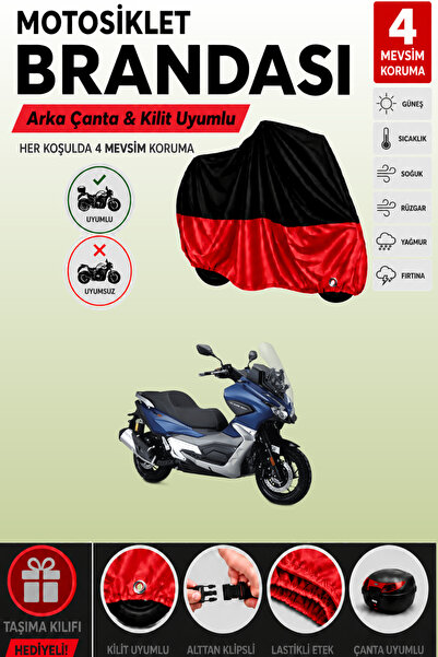 Cemku Double Black Top - Red Bottom, Rear Bag Compatible Rks Blade 350 Motorc...