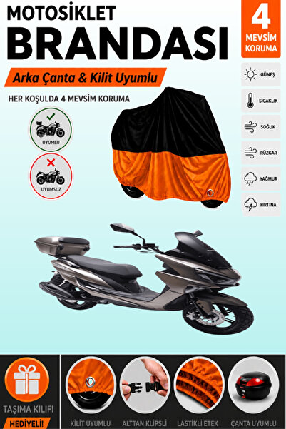 Cemku Double Black Top - Orange Bottom, Rear Bag Compatible Rks Newlight Moto...