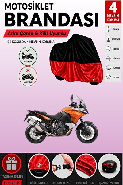 Cemku Double Black Top - Red Bottom, Rear Bag Compatible Ktm 1190 Adventure M...