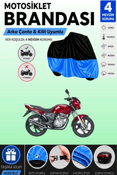 Cemku Double Black Top - Blue Bottom, Rear Bag Compatible Kanuni Puma 150 Mot...