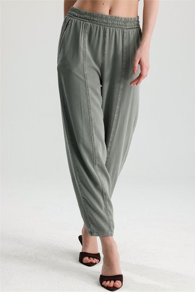 ROSE ARYA Khaki Tensel Washable Trousers