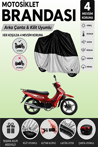 Cemku Double Black Top - Gray Bottom, Rear Bag Compatible Kuba Kee 100 Motorc...