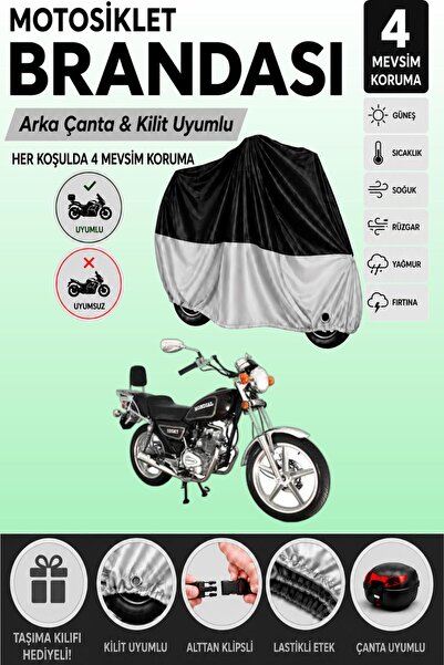 Cemku Double Black Top - Gray Bottom, Rear Bag Compatible Mondial 125 Ukt Mot...