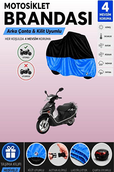Cemku Double Black Top - Blue Bottom, Rear Bag Compatible Kuba Matrix 125 Mot...