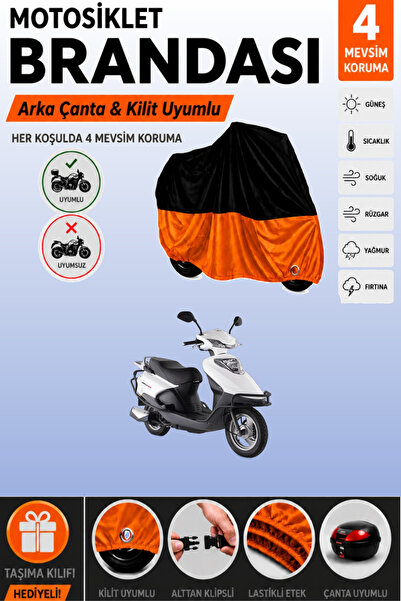 Cemku Double Black Top - Orange Bottom, Rear Bag Compatible Kuba Gelli 125 Mo...