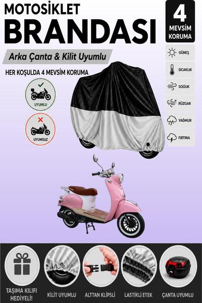 Cemku Double Black Top - Gray Bottom, Rear Bag Compatible Motolux Efsane 50 M...