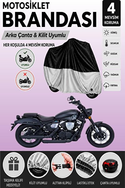 Cemku Double Black Top - Gray Bottom, Rear Bag Compatible Mondial 250 Nevada ...