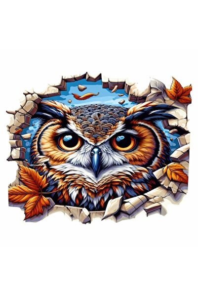 OEM 3D Owl Decorative Wall Sticker, premium repositionable textile decal, pri...