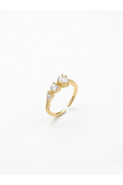 Mestore Three Heart Stone Ring
