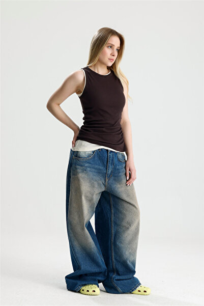 ROSE ARYA Brown Double Side Gathered Athlete's Top