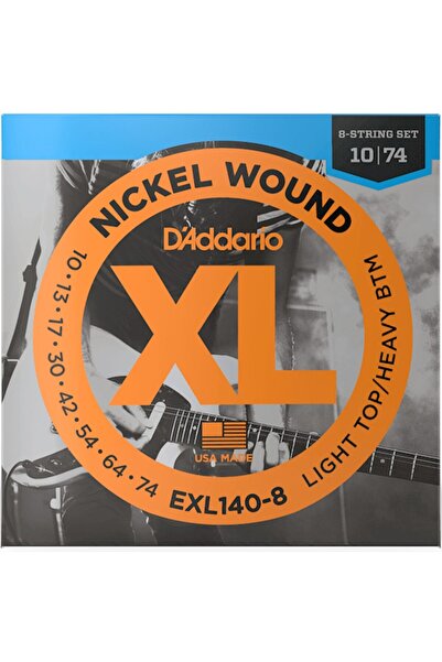 Daddario EXL140-8 Nickel Wound Electric 8-String Light Top/Heavy Bottom - 10-74