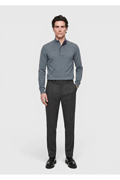 Ramsey Pantaloni casual maro, cu țesătură simplă, croială modernă