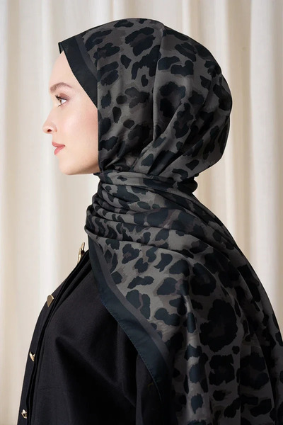 Madame Polo Historical Leopar Desen Şal - Acı Kahve