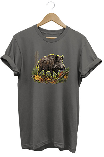 WİDİ Wild Boar Printed Land and Nature T-Shirt Outdoor Camping Wear