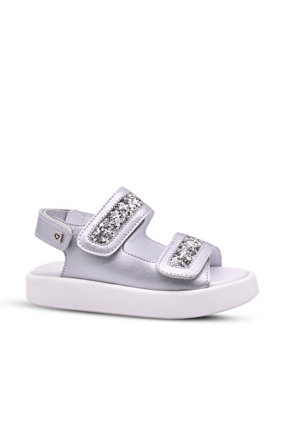 kids A more Celine Kız Çocuk Pul Sim Detaylı Gümüş Renk Sandalet