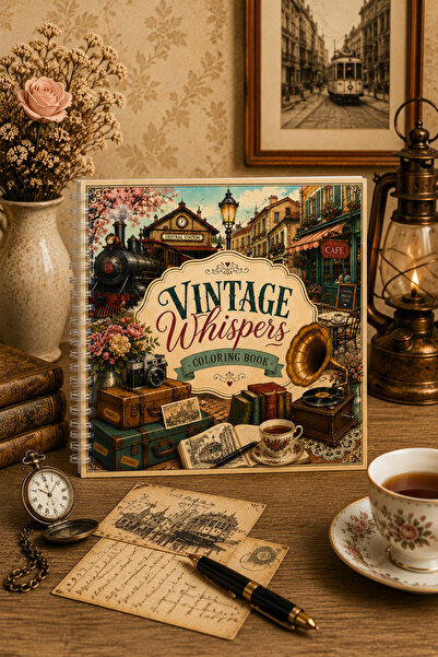 Z&R CRAFT Vintage Whispers Coloring Book – Cozy Vintage Dünyası, Rahatlatıcı ...