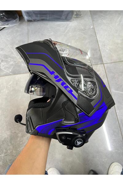 HRO Çene açılır interkomlu motosiklet kaskı full özellik