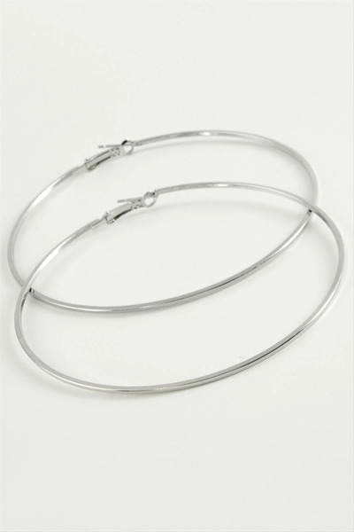 Generic Brand Crushed Metal Hoop Earrings 8-9-10 cm