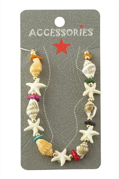 Marsilyan Nvdn- Starfish Seashell Broken Natural Stone Anklet Iegrs-Nvdn1
