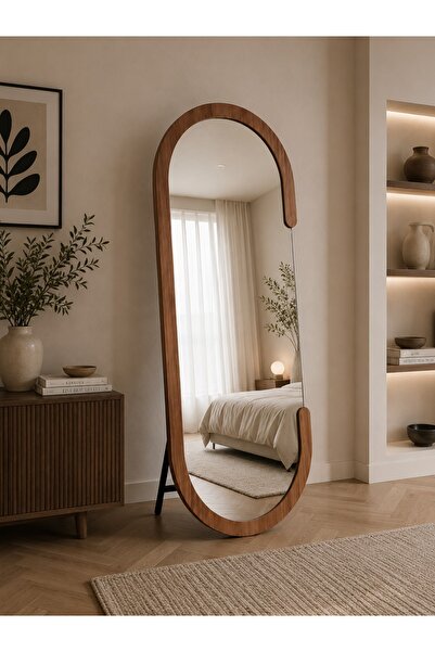 N.zone Modern 160X60Cm Stylish Wooden Frame Floor Mirror with 45cm Deep Fixed...