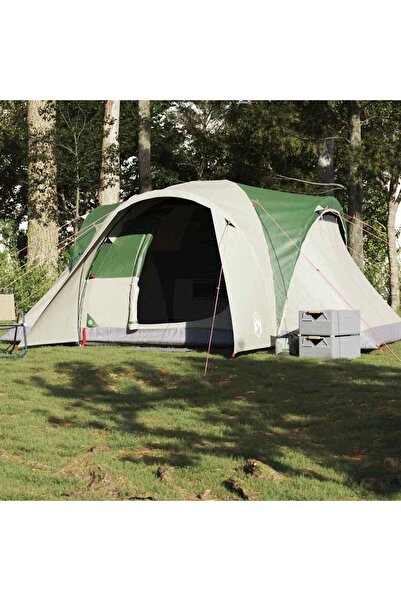 vidaxl Cort de camping cupola pentru 6 persoane, verde, impermeabil